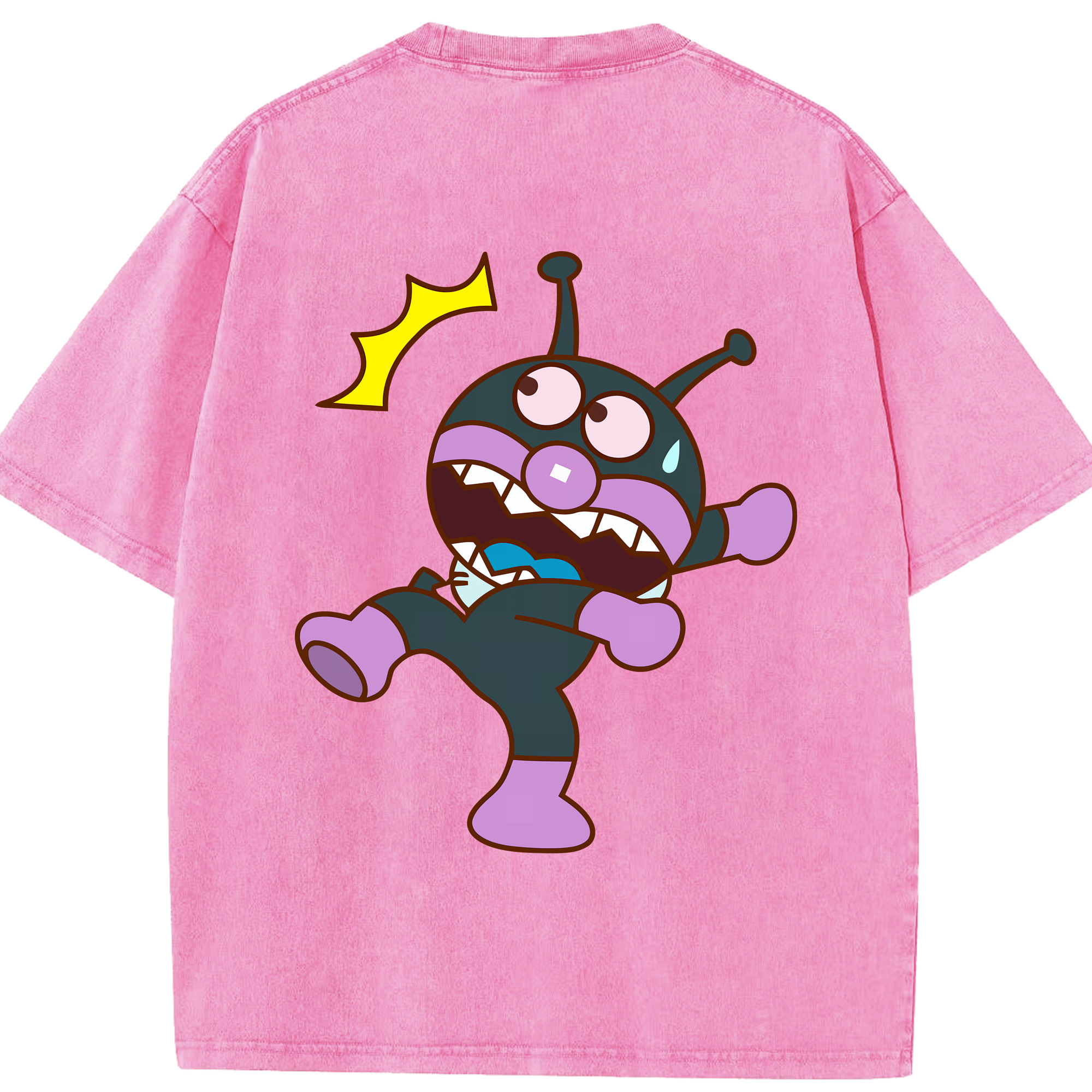 （画像用） アンパンマン Anpanman 綿100% ヴィンテージ風 半袖Tシャツ（背面プリント）